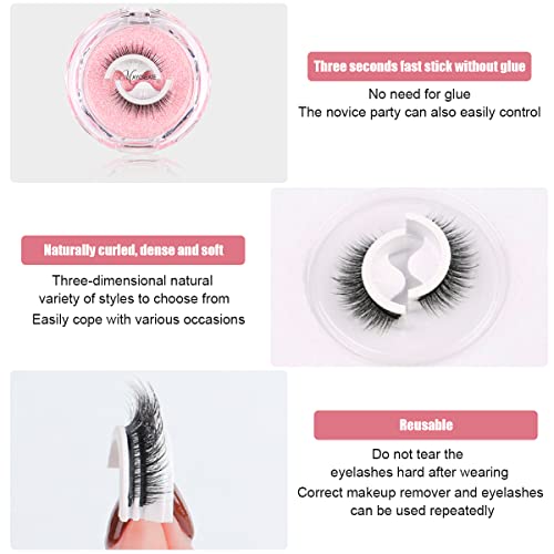 MAYCREATE® 1 Pair 3D False Eyelashes Natural Look Reusable Self-Adhesive Waterproof 10mm For Women Eye Makeup Lash 2 PCS MAYCREATE® 1 Pair 3D False Eyelashes Natural Look Reusable Self-Adhesive Waterproof 10mm For Women Eye Makeup Lash 2 PCS